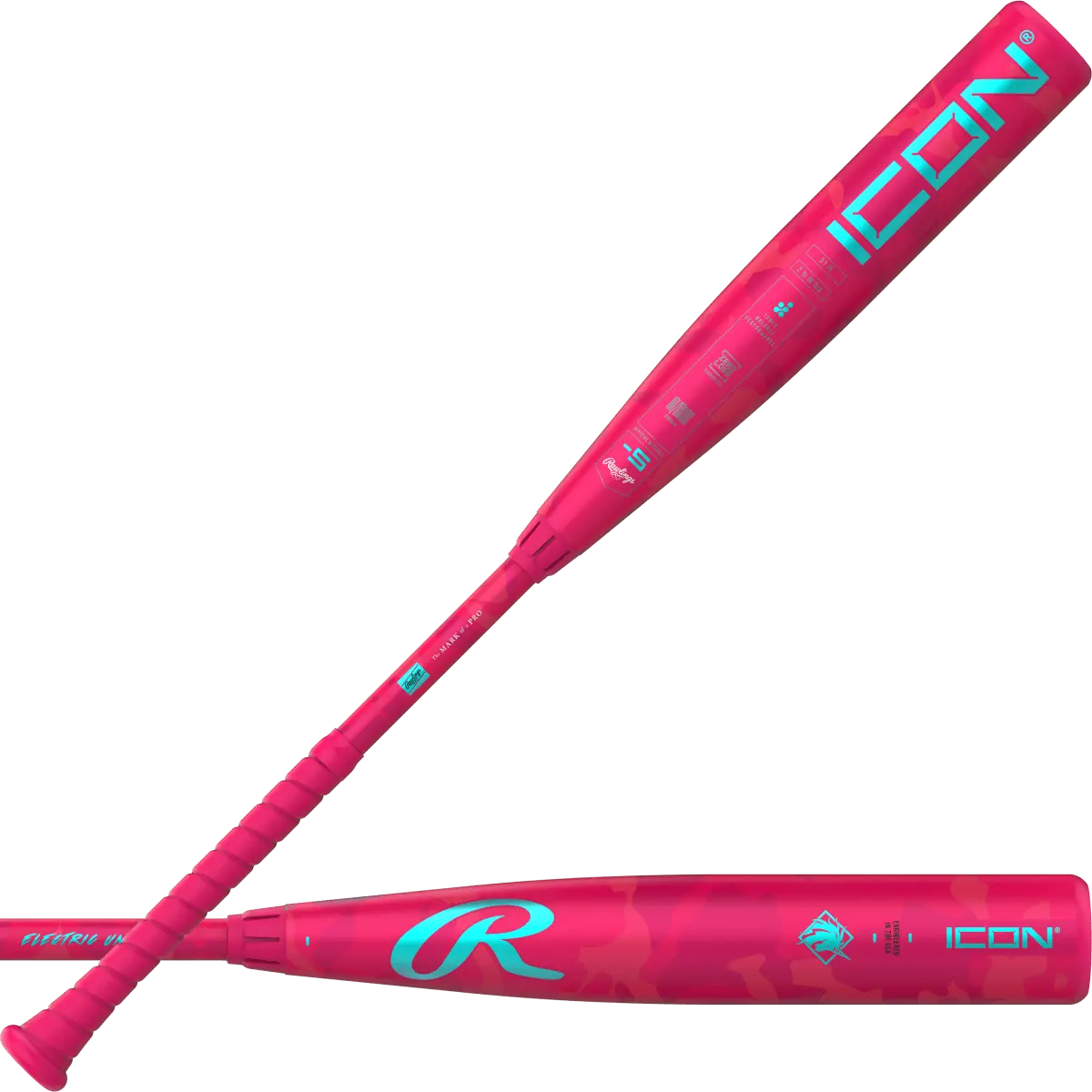 Rawlings Icon -5 Electric Unicorn USSSA Baseball Bat RUT5IPK5