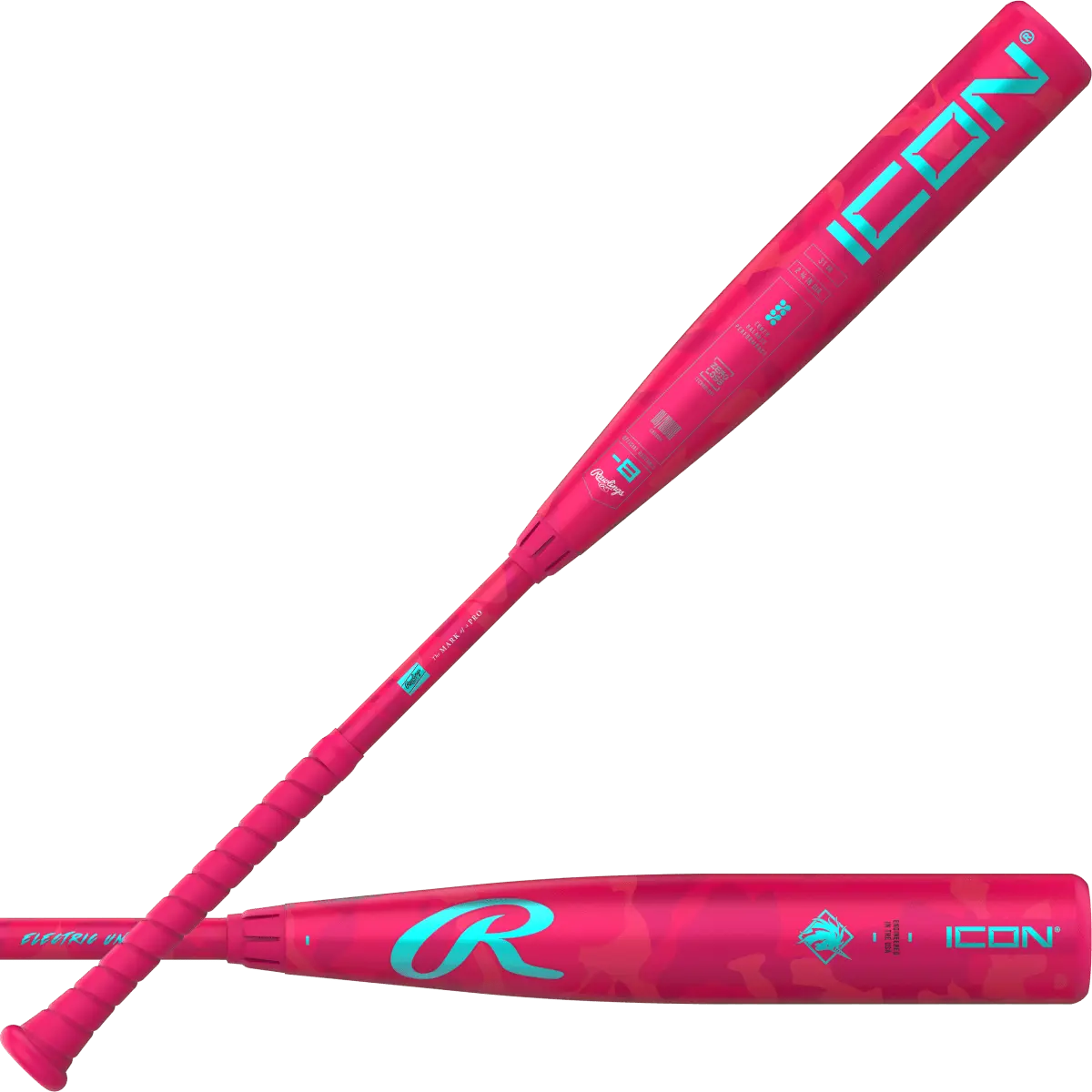 Rawlings Icon -8 Electric Unicorn USSSA Baseball Bat RUT5IPK8
